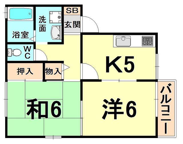 エトワール(2K/1階)の間取り写真