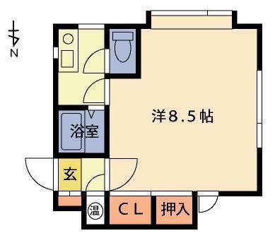 司ハイツ須賀川A(1K/2階)の間取り写真