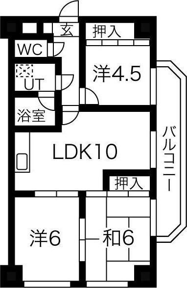 メゾン・ド・エクセル常滑西館(3LDK/1階)の間取り写真