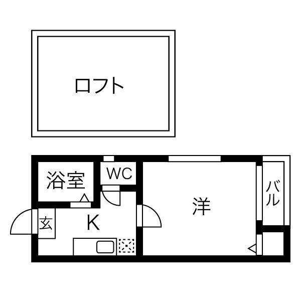 シェーネスハイム八剱(1K/1階)の間取り写真