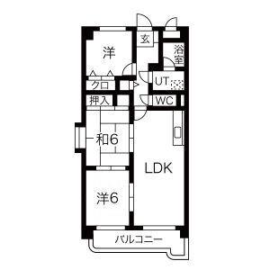 ソシア15(3LDK/4階)の間取り写真