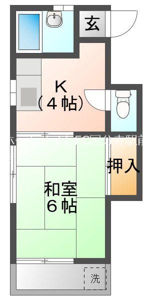みつわマンション(1K/2階)の間取り写真