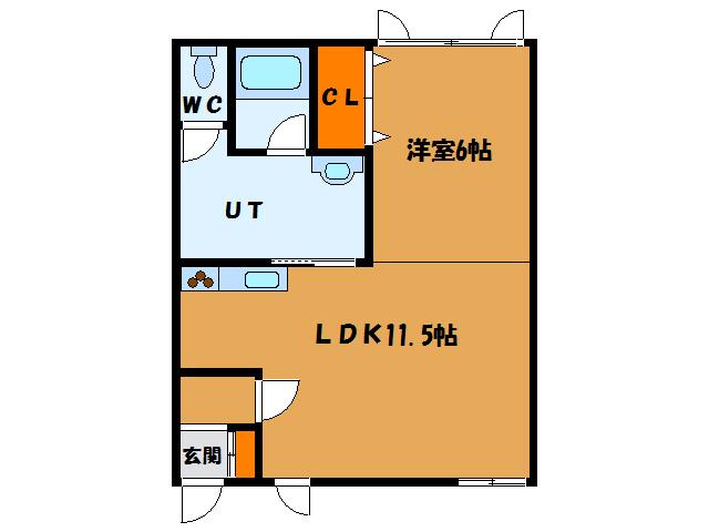 コンフォートハウス東浜(1LDK/1階)の間取り写真