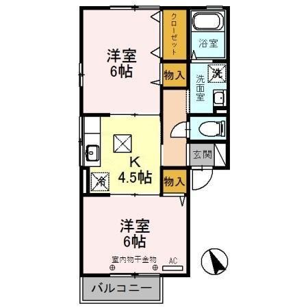 エミネンス(2K/1階)の間取り写真