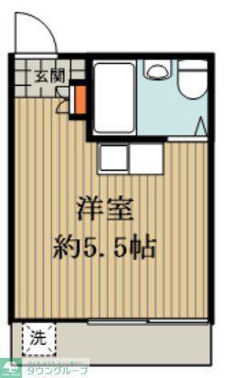 グリーンハイツ5(ワンルーム/1階)の間取り写真