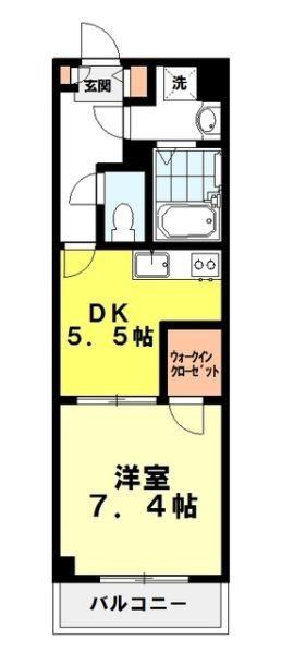 カーム椎名町II(1DK/2階)の間取り写真