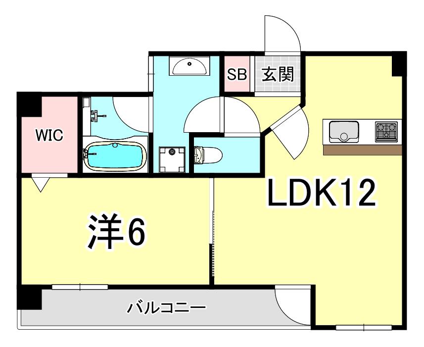 パインヒル向陽(1LDK/2階)の間取り写真