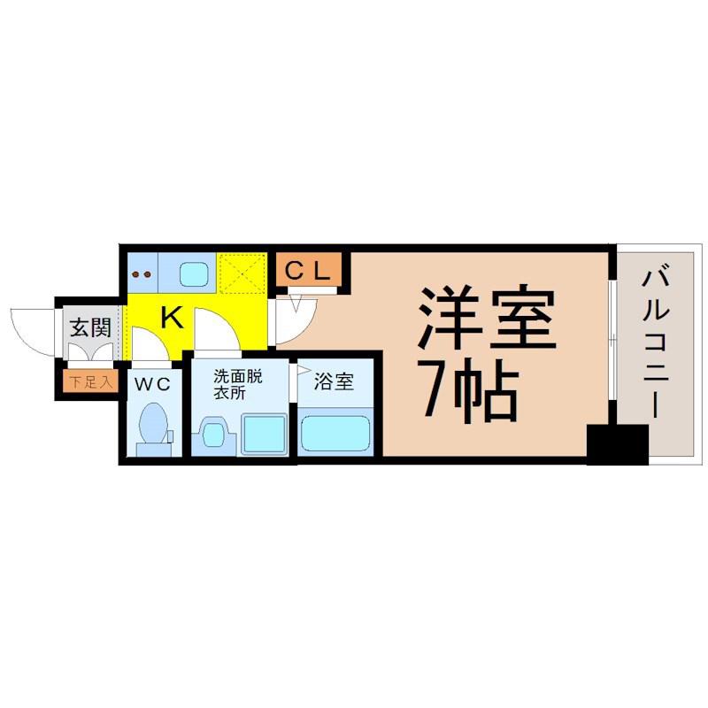 エステムコート名古屋サウスネクスト(1K/5階)の間取り写真