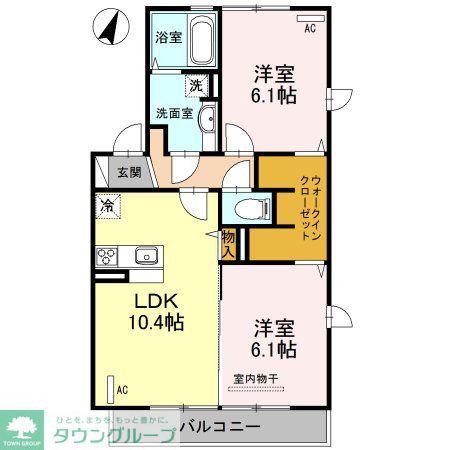 パークハウスVI(2LDK/2階)の間取り写真
