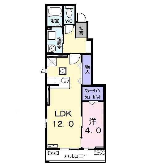 リバープレイス(1LDK/1階)の間取り写真