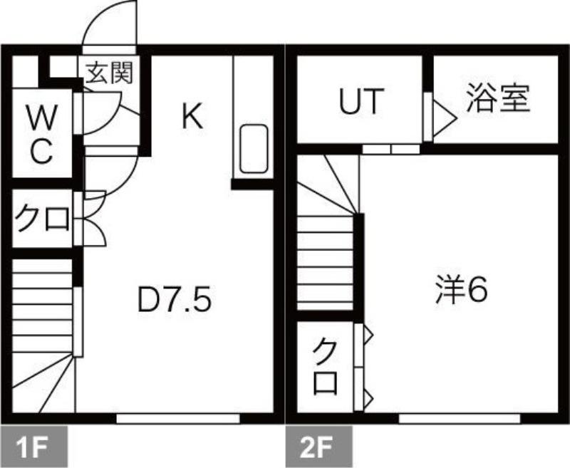 グラマラス(1LDK/2階)の間取り写真