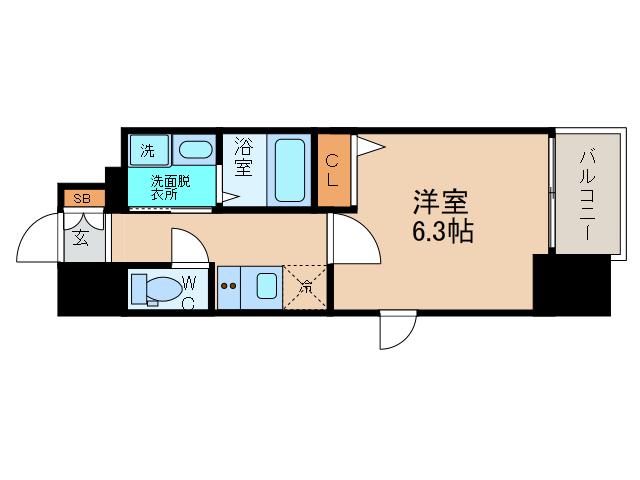 ファーストステージ心斎橋イースト(1K/3階)の間取り写真