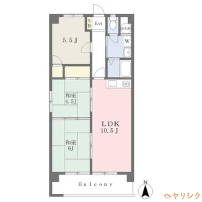 ニューコーポ植田II(3LDK/2階)の間取り写真