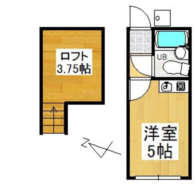 清瀬サンハイツ(ワンルーム/1階)の間取り写真