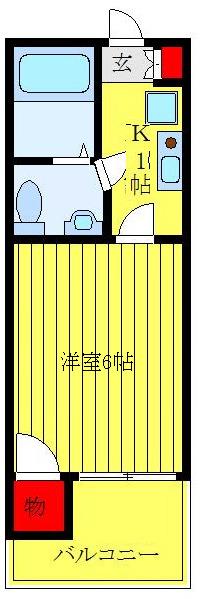 スコレータムラマI(1K/2階)の間取り写真