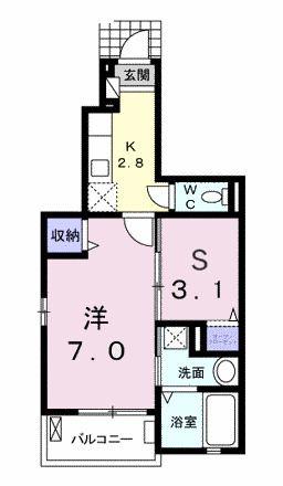 GREENLIFE(1SK/1階)の間取り写真