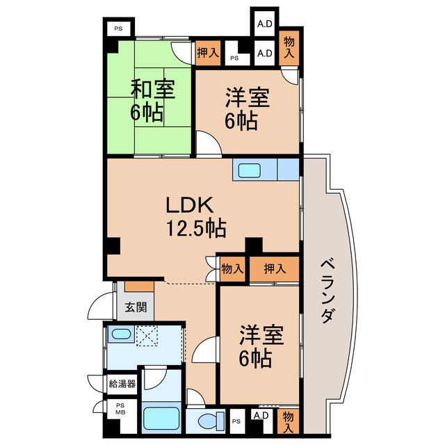和歌山セントポリア(3LDK/6階)の間取り写真