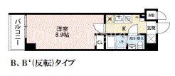 SKY YAO(1K/2階)の間取り写真