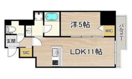 フェルザ福島(1LDK/4階)の間取り写真