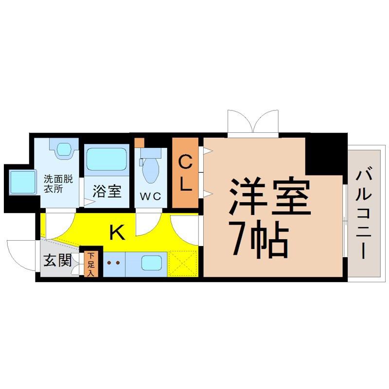 アプリーレ千代田(1K/8階)の間取り写真