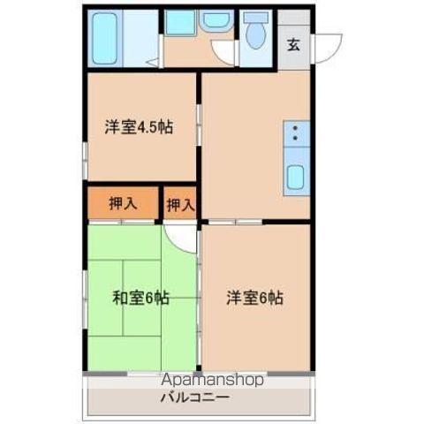 GTコーポ(3DK/1階)の間取り写真