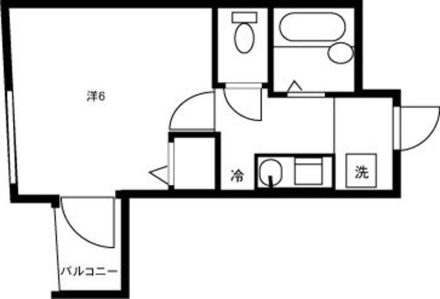 ヒルズエム(1K/2階)の間取り写真