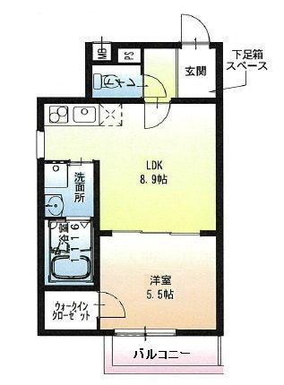 フジパレス若江岩田ノース(1LDK/2階)の間取り写真