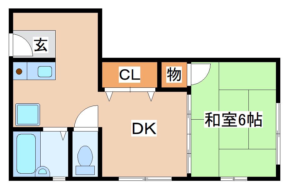 谷岡マンション(1DK/2階)の間取り写真