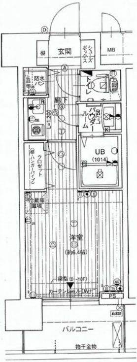 APEX心斎橋東(1K/4階)の間取り写真