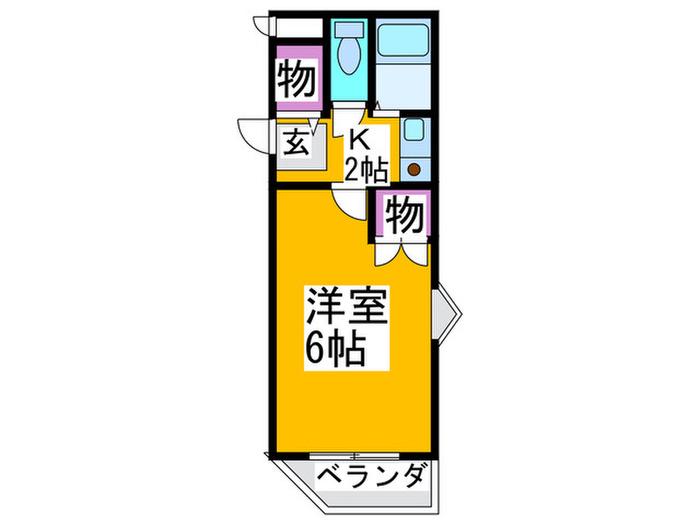 サンシャイン山崎(1K/1階)の間取り写真