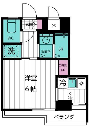 メゾン ベルジュ(1K/2階)の間取り写真