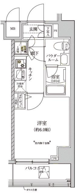 レアライズ新丸子(1K/4階)の間取り写真