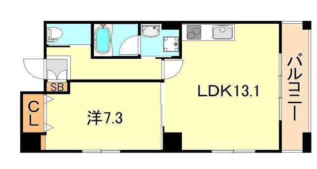 パークビュー明石(1LDK/5階)の間取り写真