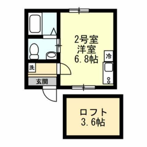 ベイルーム戸塚II(ワンルーム/1階)の間取り写真