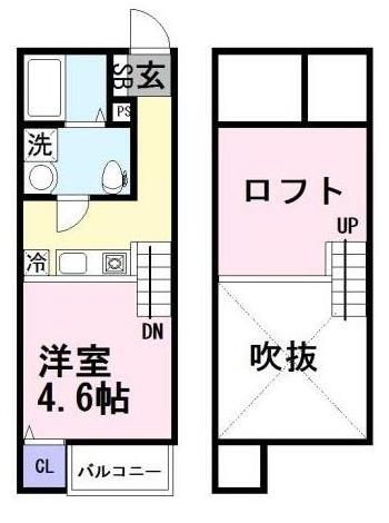 MGハウス(1SK/2階)の間取り写真