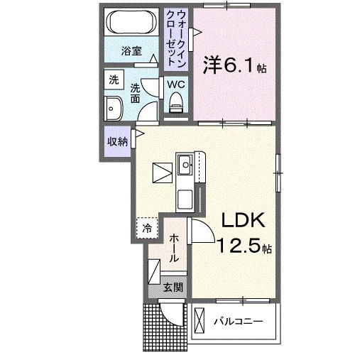 プティ・リス(1LDK/1階)の間取り写真