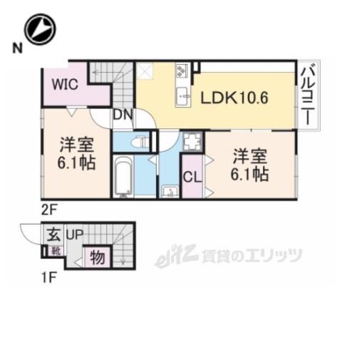 ソフィアプリンス(2LDK/2階)の間取り写真