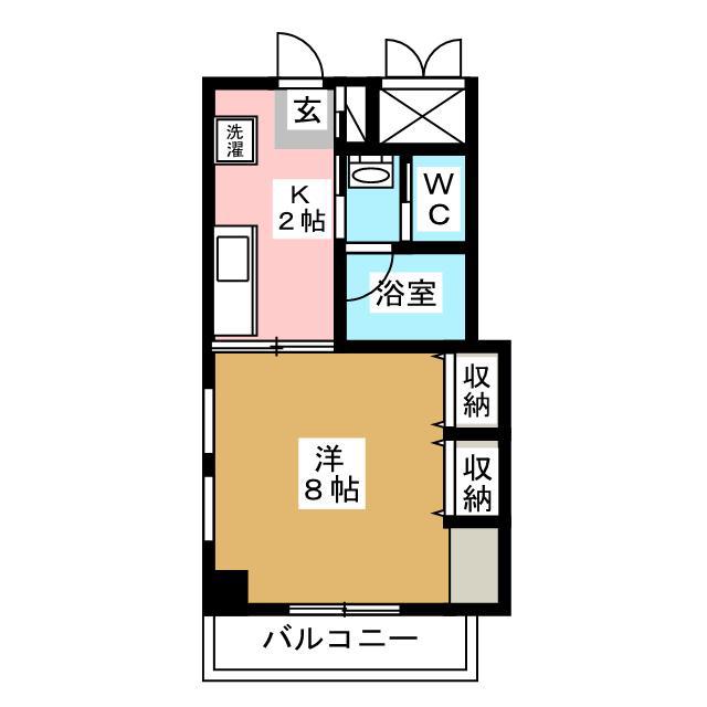 ベルエア(1K/5階)の間取り写真