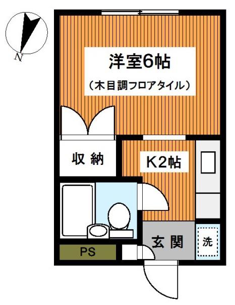 ライブラK(1K/1階)の間取り写真
