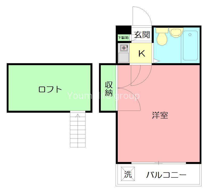 ヒルズ東海岸(1K/1階)の間取り写真