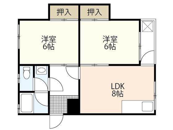 グランドヒルズ匠戸坂II(2DK/5階)の間取り写真