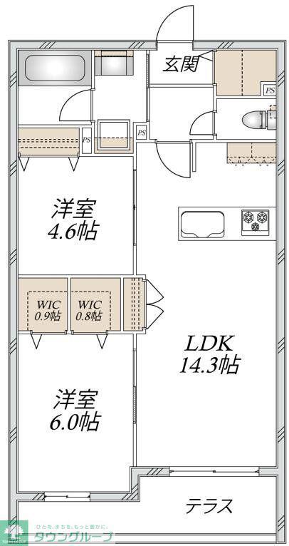 VESTA(2LDK/1階)の間取り写真