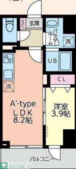 マイシティ厚木中町(1LDK/6階)の間取り写真