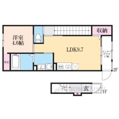 甲南町葛木アパート(1LDK/1階)の間取り写真