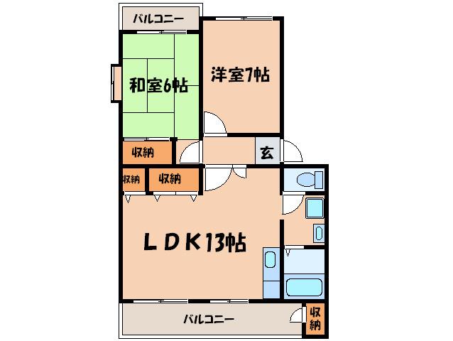 シティライフ(2LDK/2階)の間取り写真
