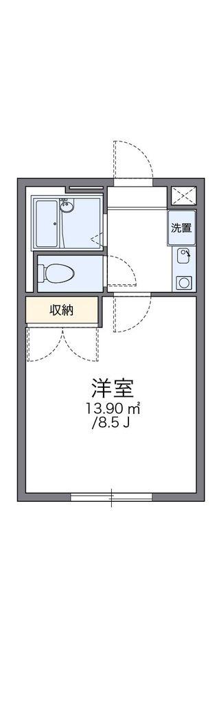 レオパレスさくらはうす(1K/1階)の間取り写真