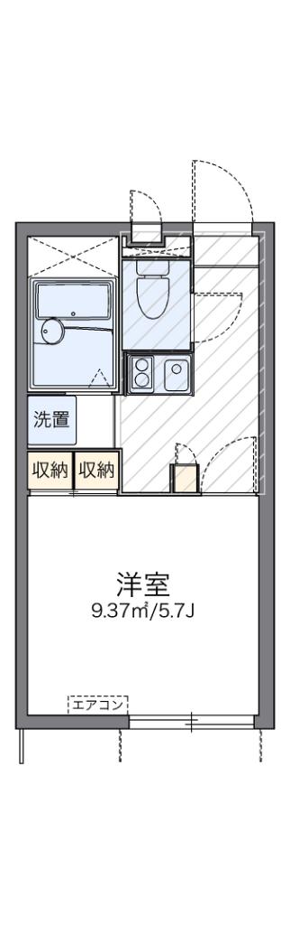 レオパレス六条(1K/1階)の間取り写真