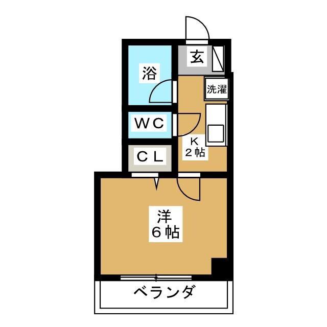 ウエストヴァリー樽町(1K/1階)の間取り写真