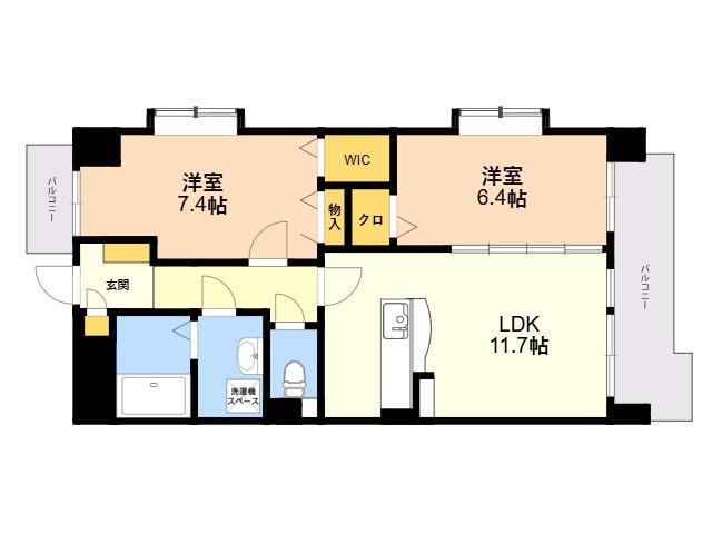 エルマーナ1(2LDK/2階)の間取り写真