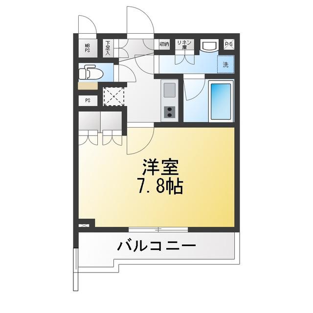 ルーブル川崎鷺沼(1K/3階)の間取り写真
